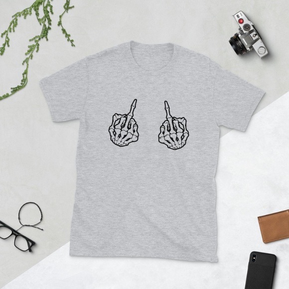 Double Middle Finger UNISEX T-shirt - Picture 2 of 5